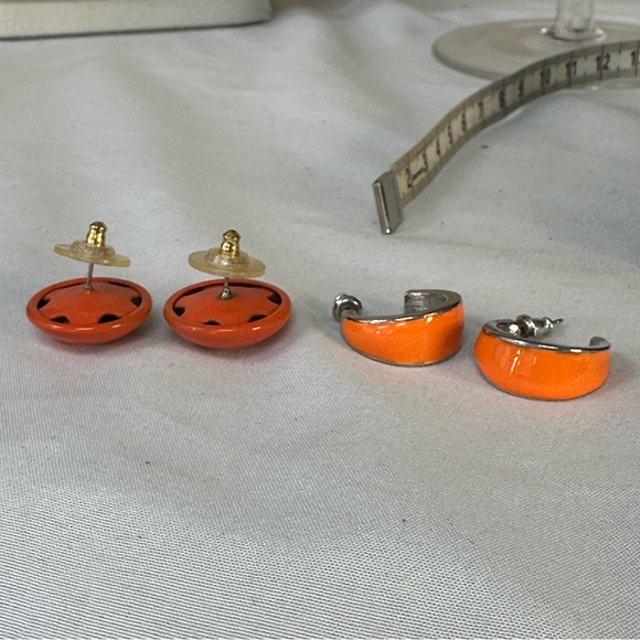 Two pair of vintage orange earrings - Picture 3 of 6